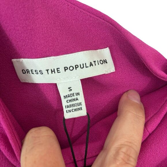 NWT Dress the Population Alexandra Sleeveless Midi Dress Bright Fuschia Size S - Picture 9 of 13